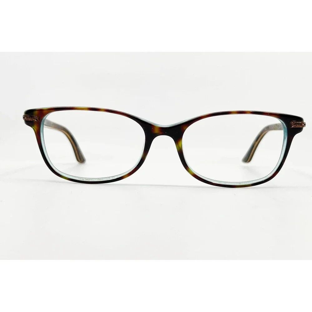 Vera Bradley Marissa Eyeglasses Womens Brown Tortoise Blue Floral 51-16-135